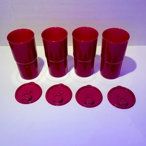 4 Tupperware stackable tumblers.
